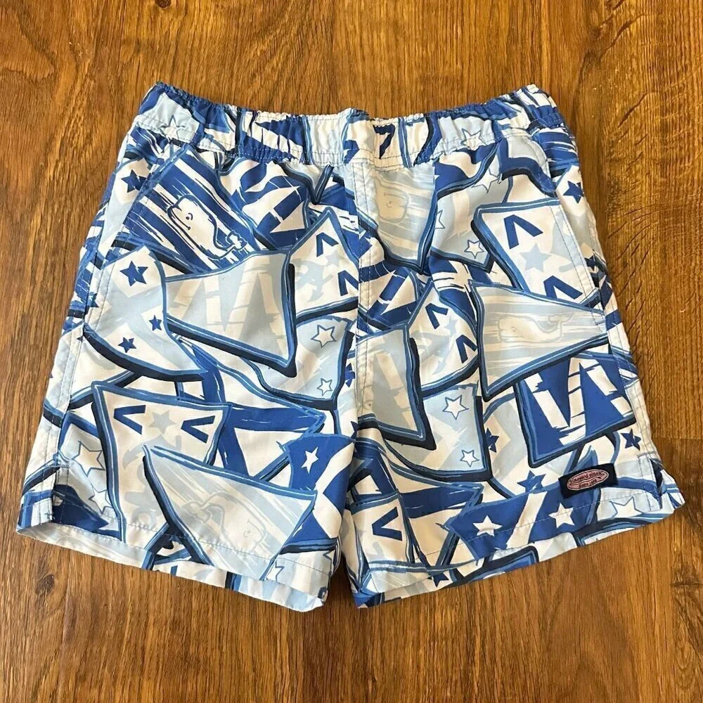 Vineyard Vines whale flag swim trunks 6